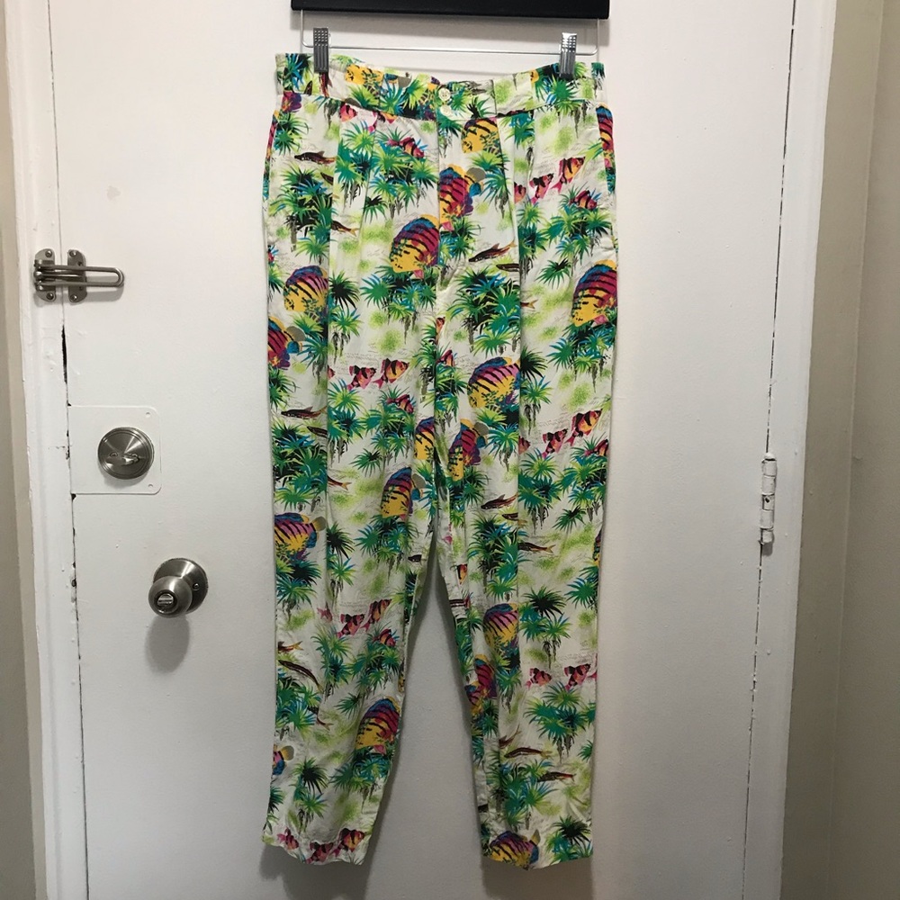 Gap “vintage” underwater fish seaweeds womens trouser size Large